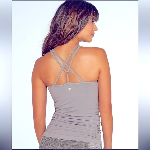 NWT NUX Spellbound Yoga Stretch Cami Tank Top Gray Mineral Size Small - Picture 7 of 16